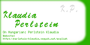 klaudia perlstein business card